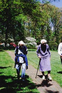 Margaret White (right) with Margaret Church in the Garden